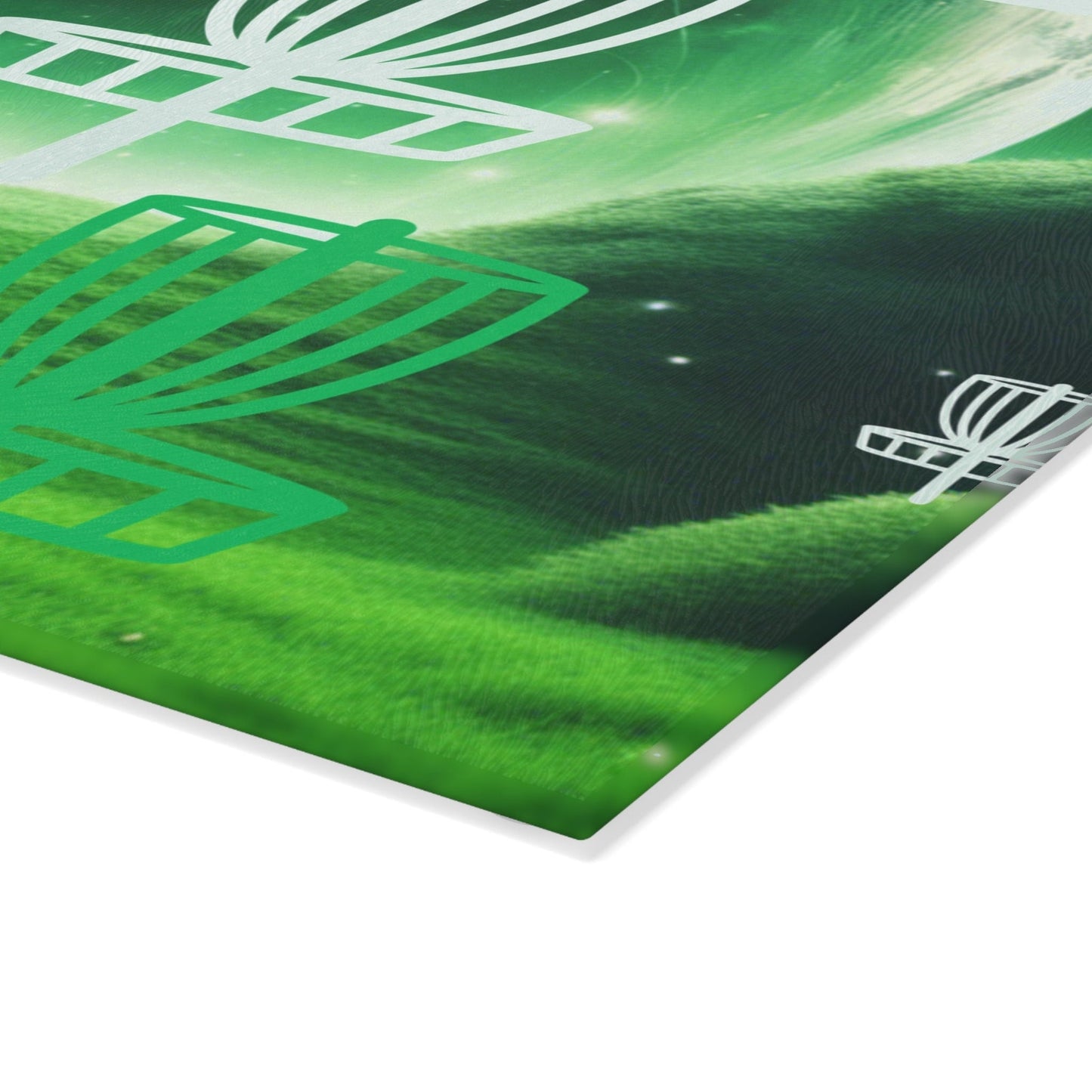 Disc Golf Green Dreams Glass Cutting Board Discgolfer Gift