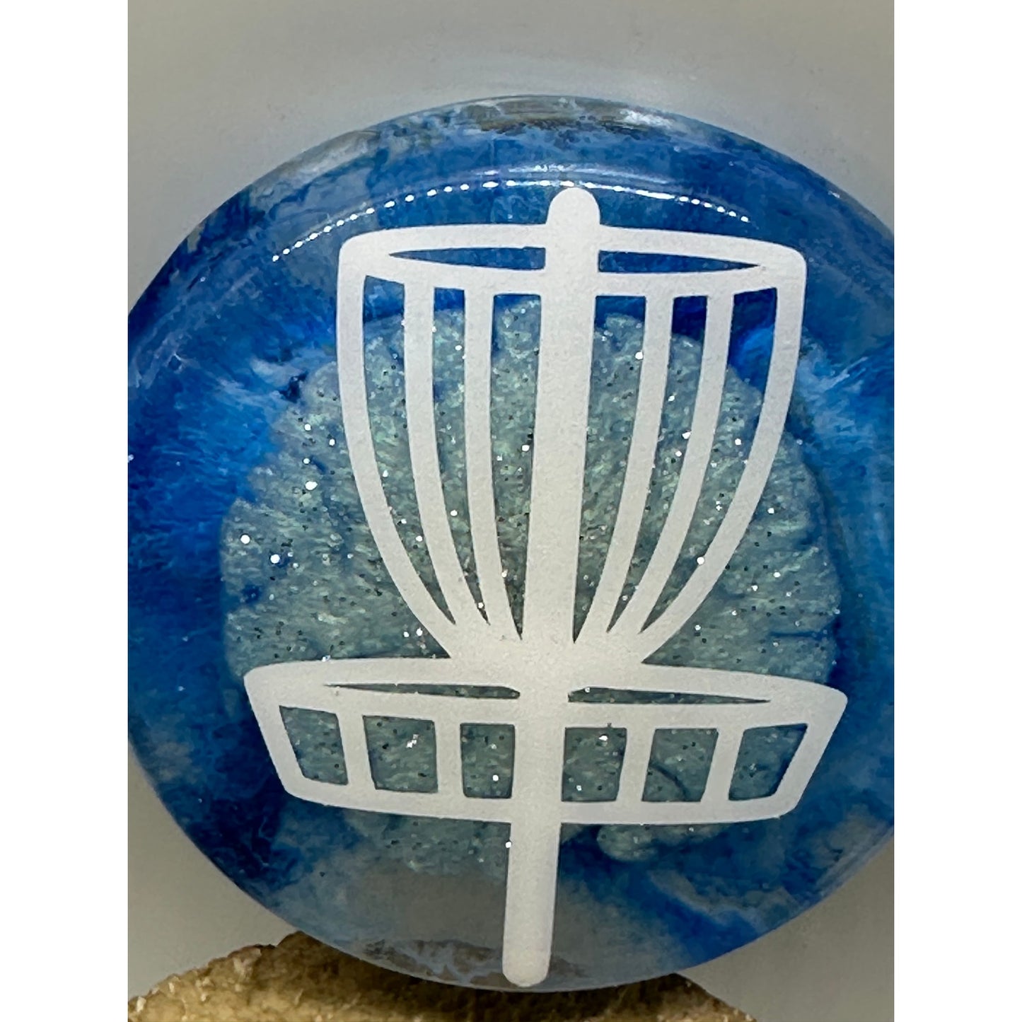 Disc Golf Mini Marker Custom White Basket Epoxy Resin One Of A Kind Mini