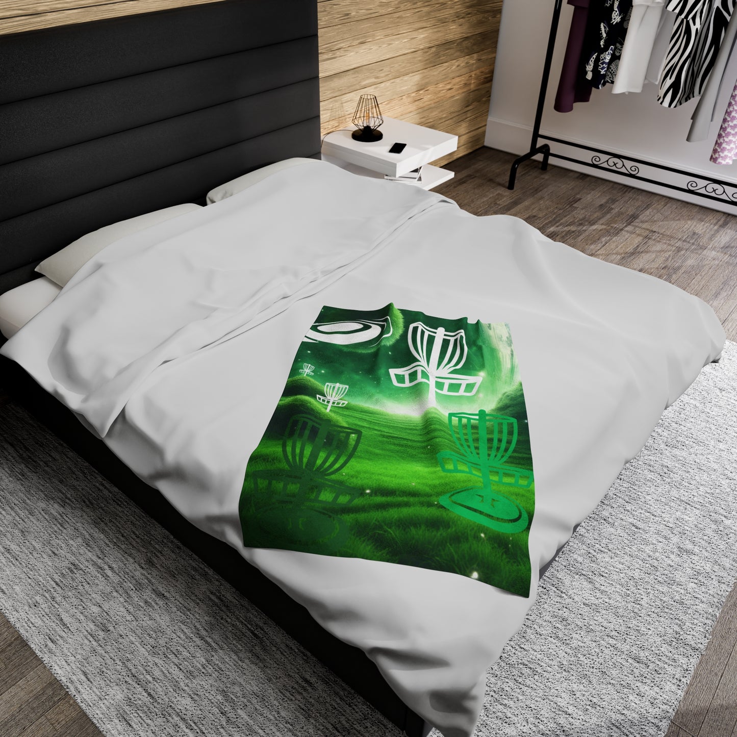 Disc Golf Green Dreams Velveteen Plush Blanket