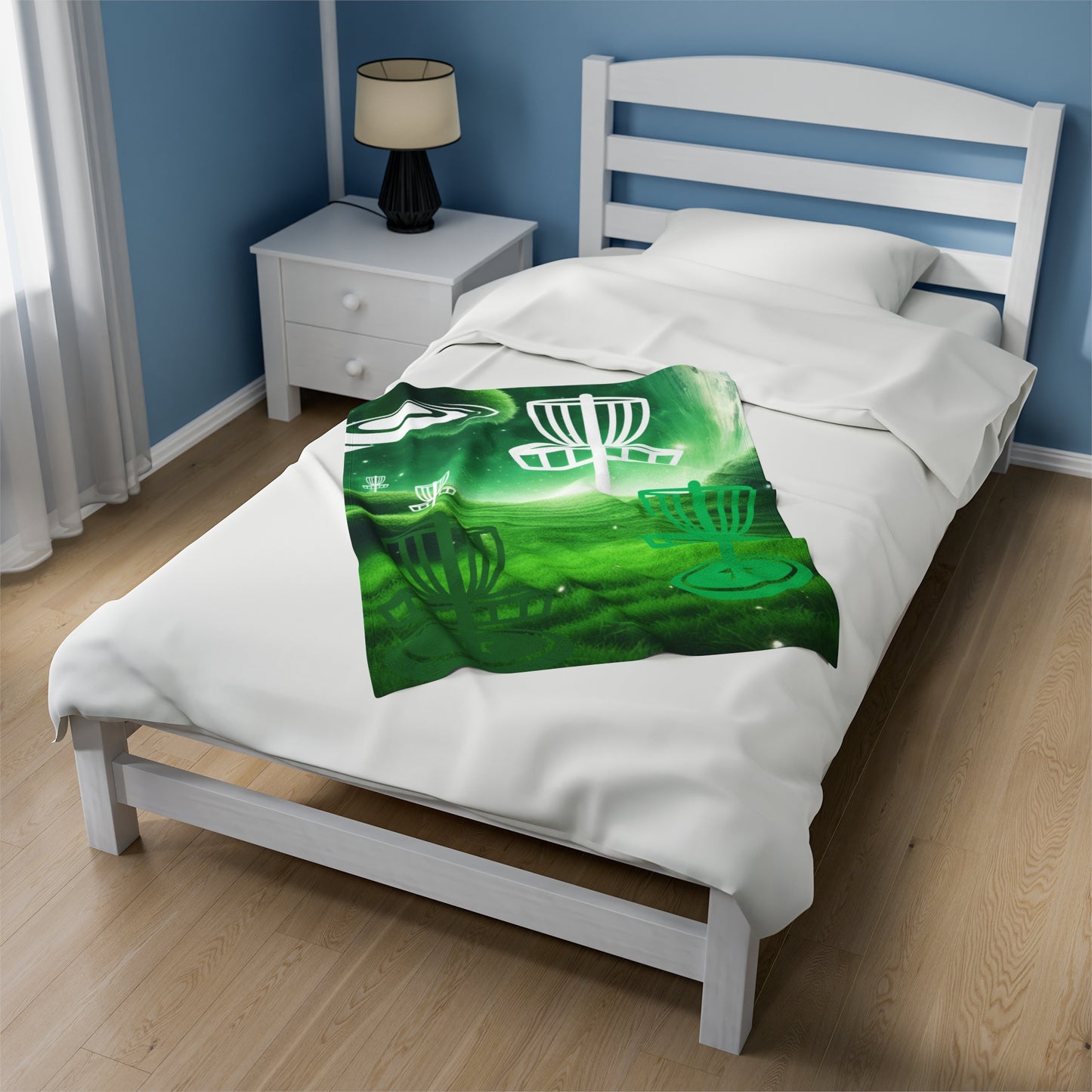 Disc Golf Green Dreams Velveteen Plush Blanket