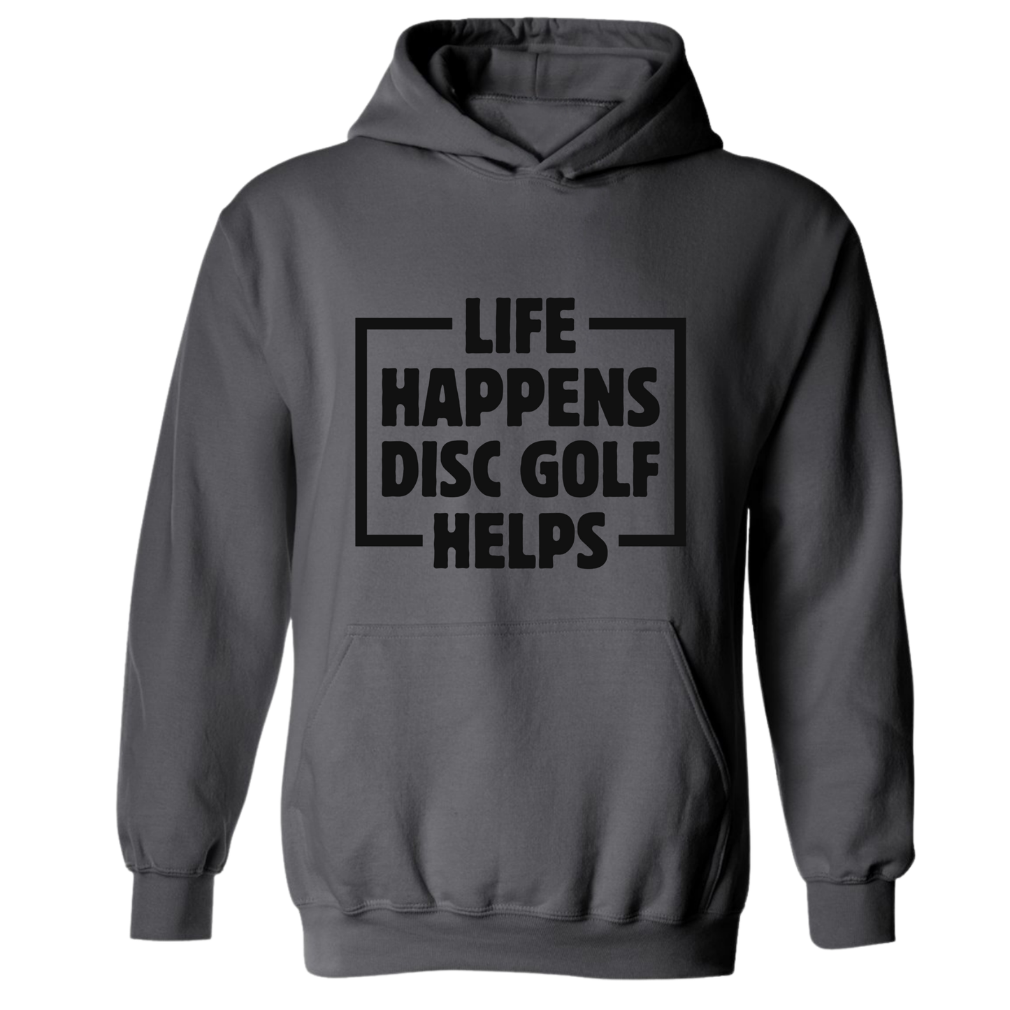 Life Happens Disc Golf Helps Hoodie Hooded Sweatshirt Discgolfer Gift