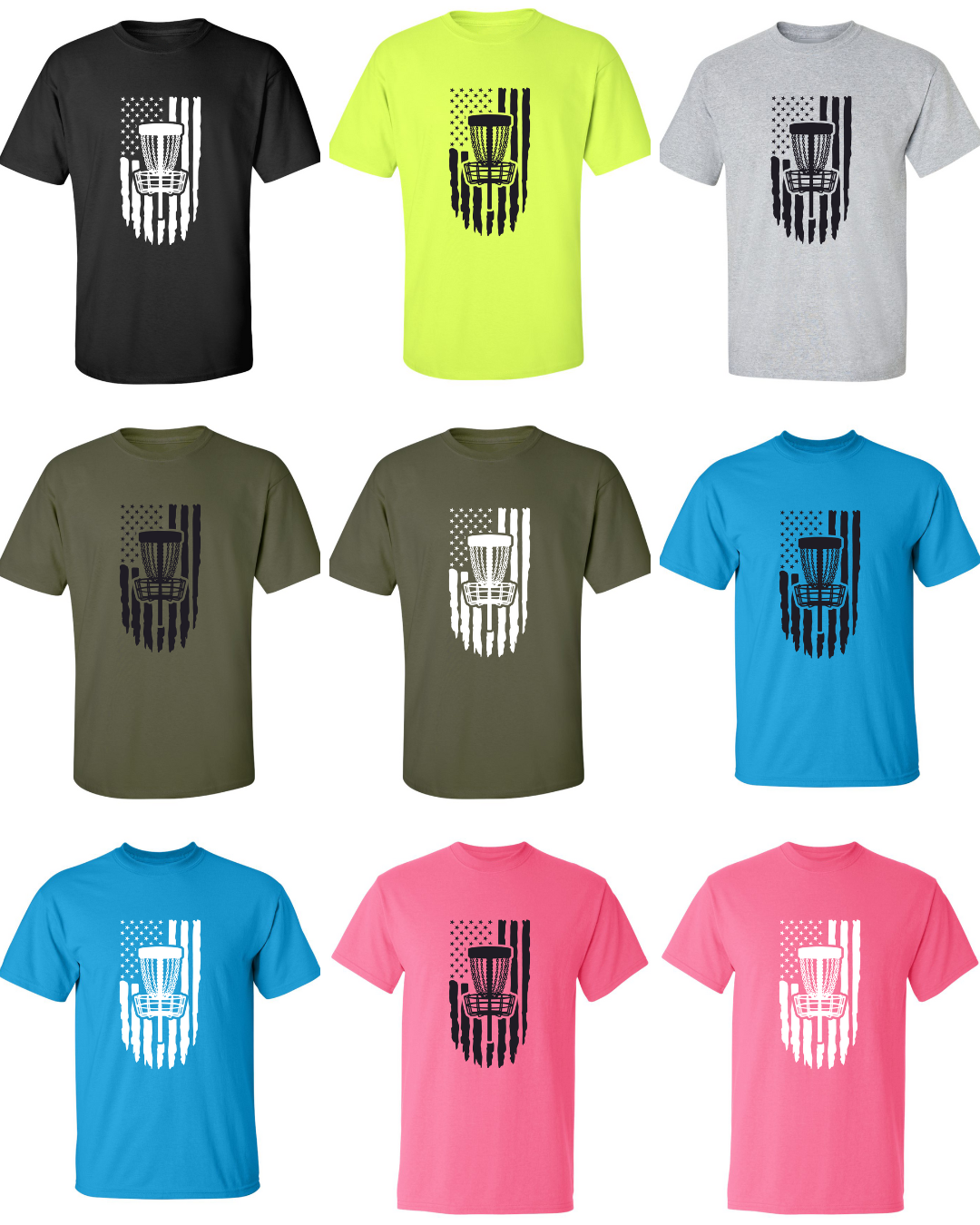 Disc Golf Shirt American Flag PATRIOTIC Discgolfing Discgolfer Graphic T-Shirt