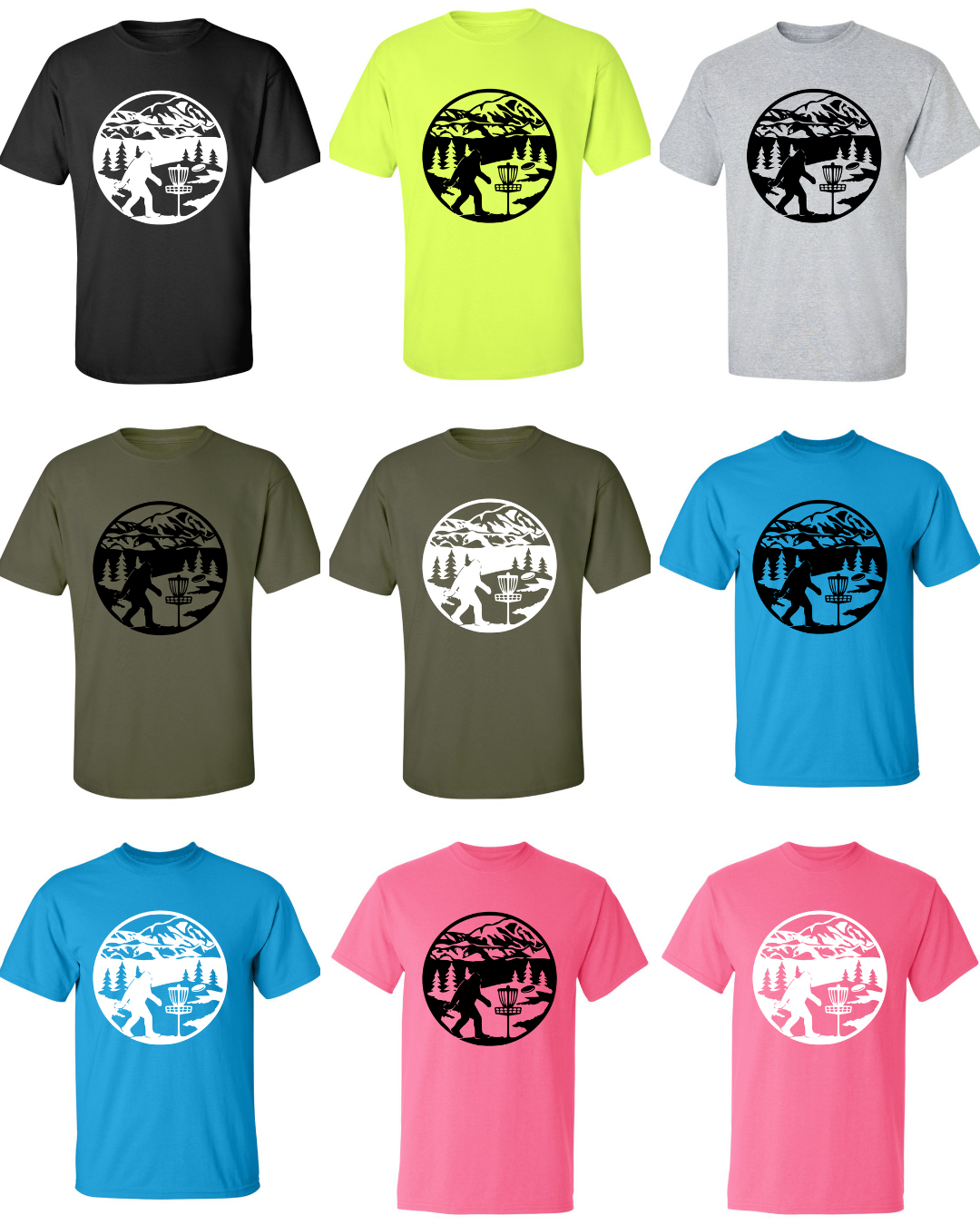 Disc Golf T Shirt SASQUATCH MOUNTAINS Discgolfer Discgolfing Shirt