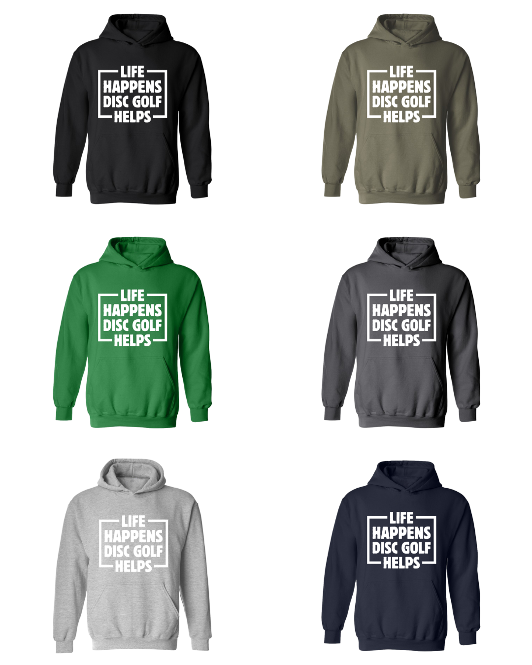 Life Happens Disc Golf Helps Hoodie Hooded Sweatshirt Discgolfer Gift