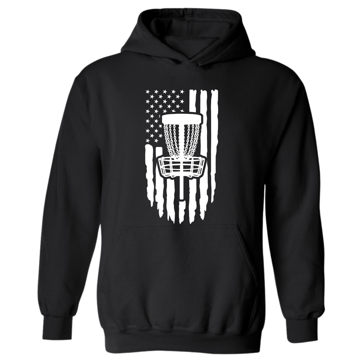 Disc Golf Hoodie PATRIOTIC AMERICAN Flag Discgolfing Sweatshirt