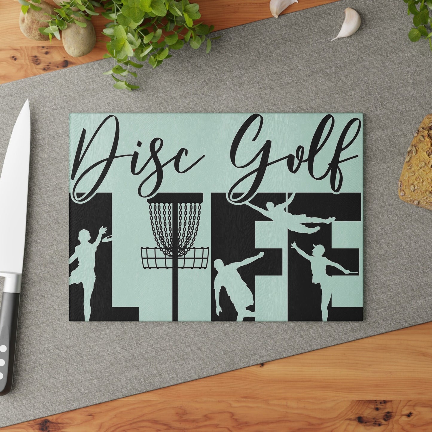 Disc Golf Life Glass Cutting Board Discgolf Discgolfer Gift