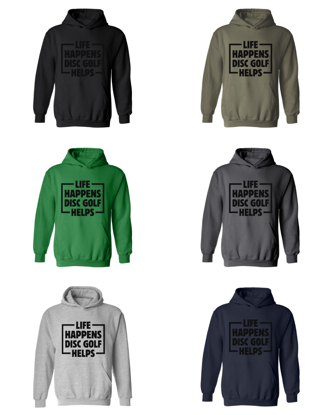 Life Happens Disc Golf Helps Hoodie Hooded Sweatshirt Discgolfer Gift