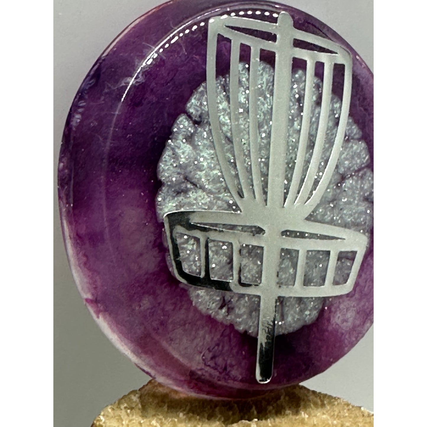 Disc Golf Mini Marker Custom Silver Disc Basket Epoxy Resin One Of A Kind Mini
