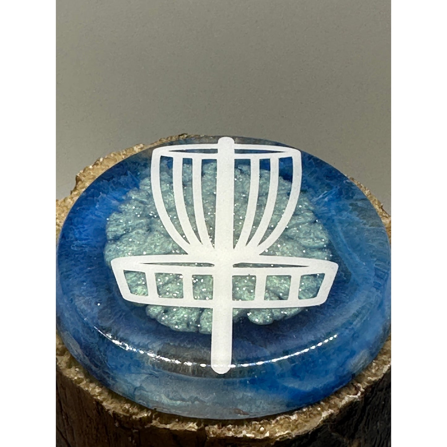Disc Golf Mini Marker Custom White Basket Epoxy Resin One Of A Kind Mini