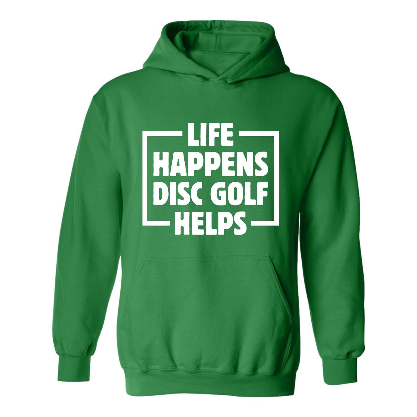 Life Happens Disc Golf Helps Hoodie Hooded Sweatshirt Discgolfer Gift