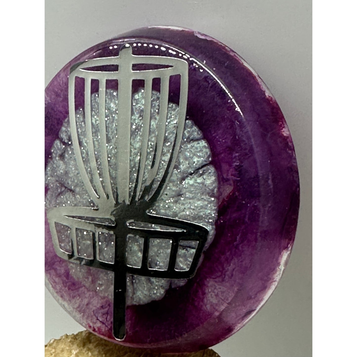 Disc Golf Mini Marker Custom Silver Disc Basket Epoxy Resin One Of A Kind Mini