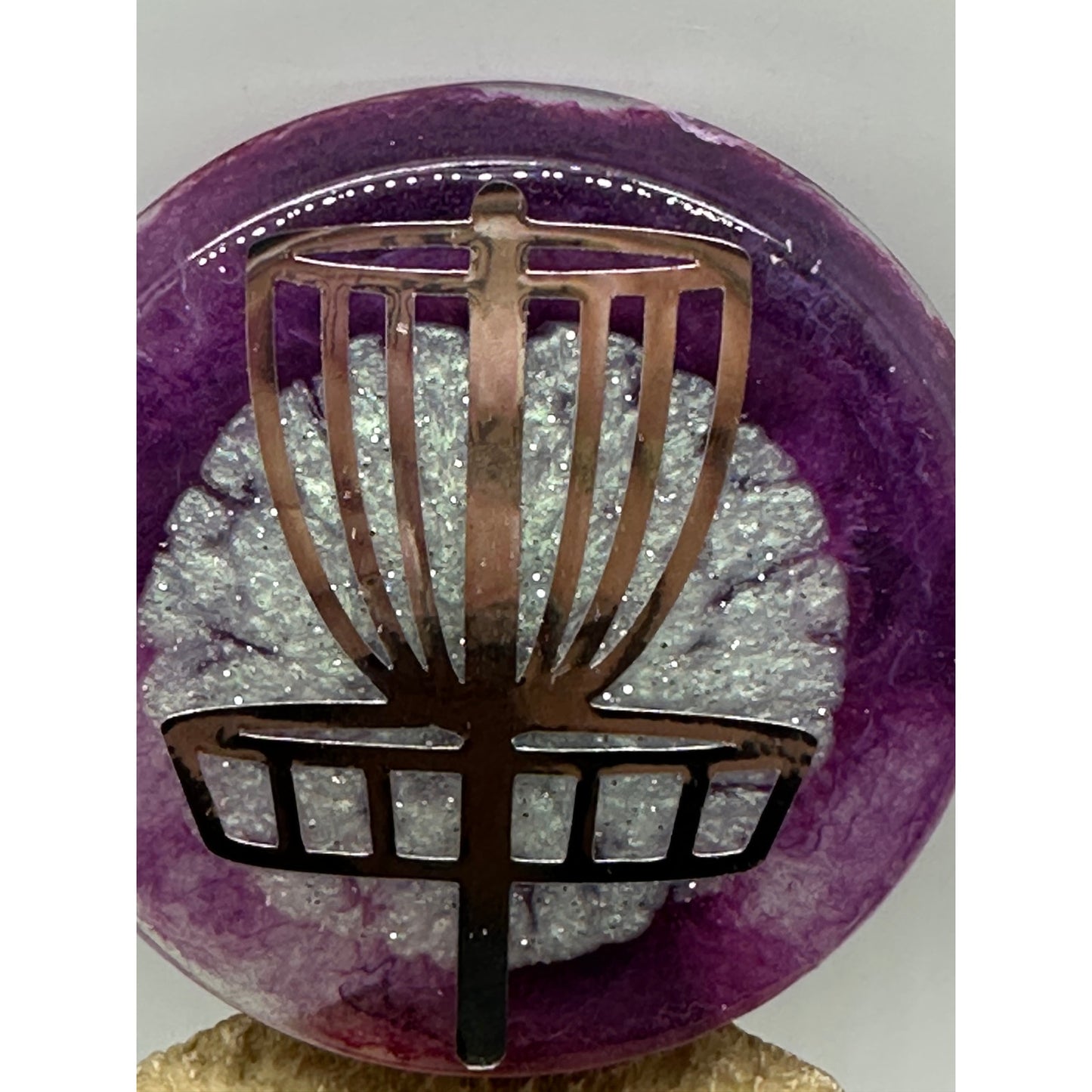 Disc Golf Mini Marker Custom Silver Disc Basket Epoxy Resin One Of A Kind Mini