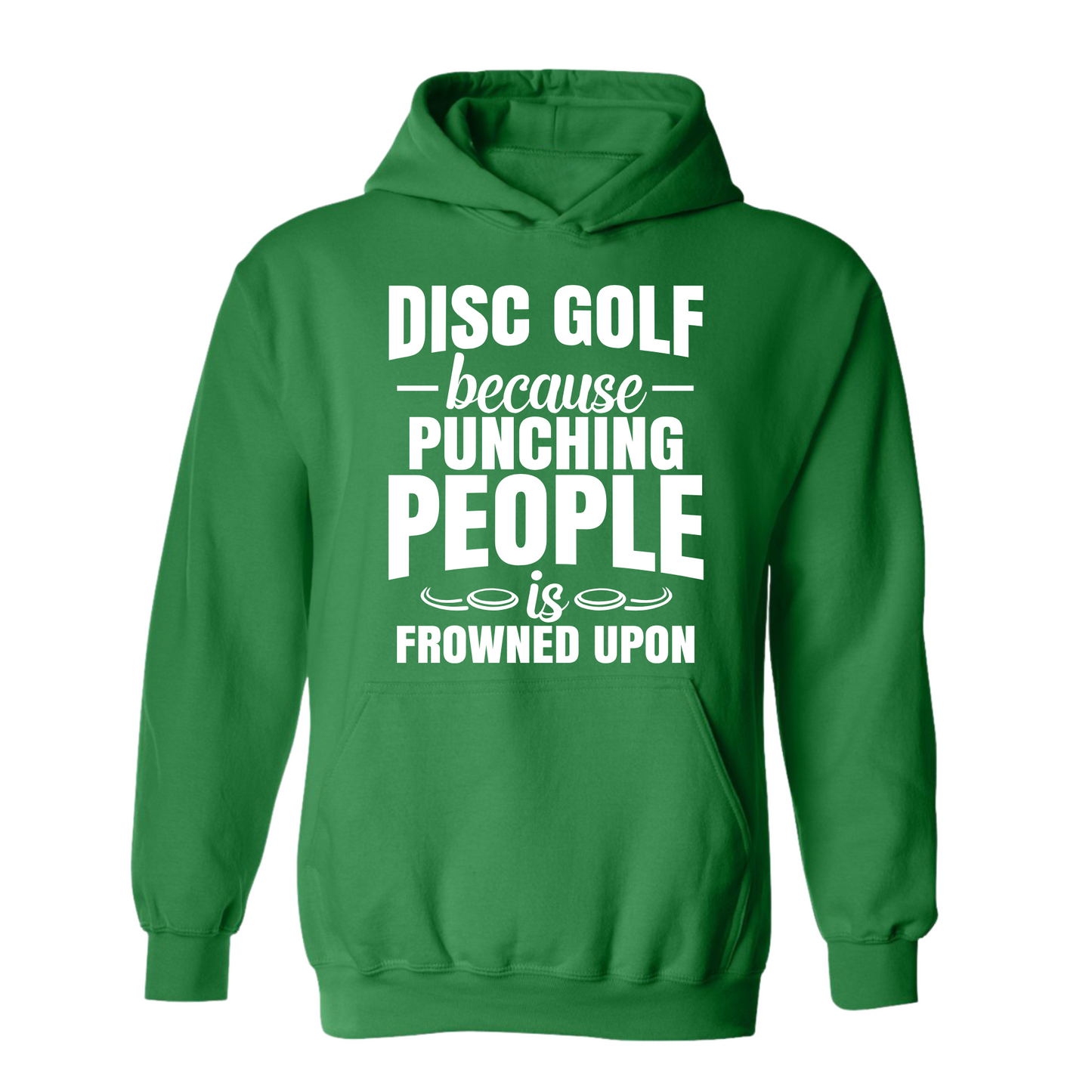 Disc Golf Hoodie Punching People Frowned Upon Funny Discgolfing Sweatshirt