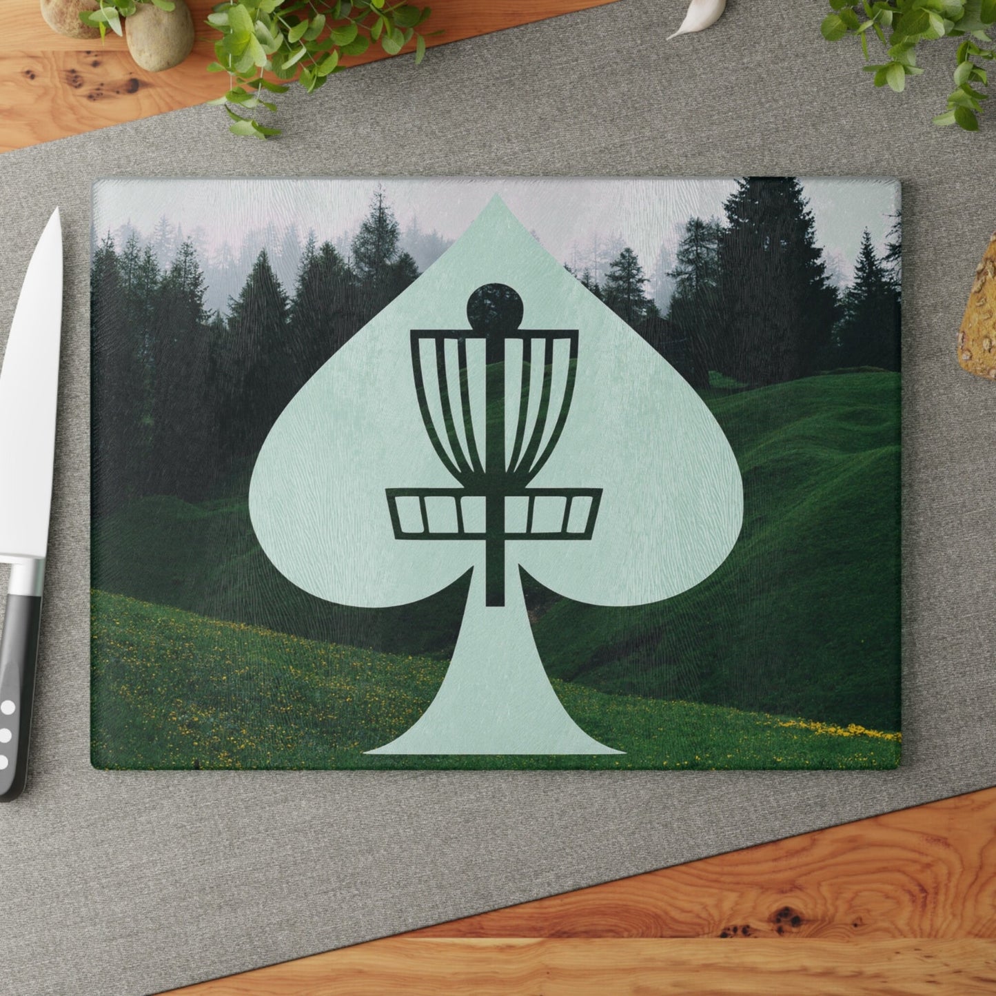 Disc Golf Aces Glass Cutting Board Discgolf Discgolfer Gift