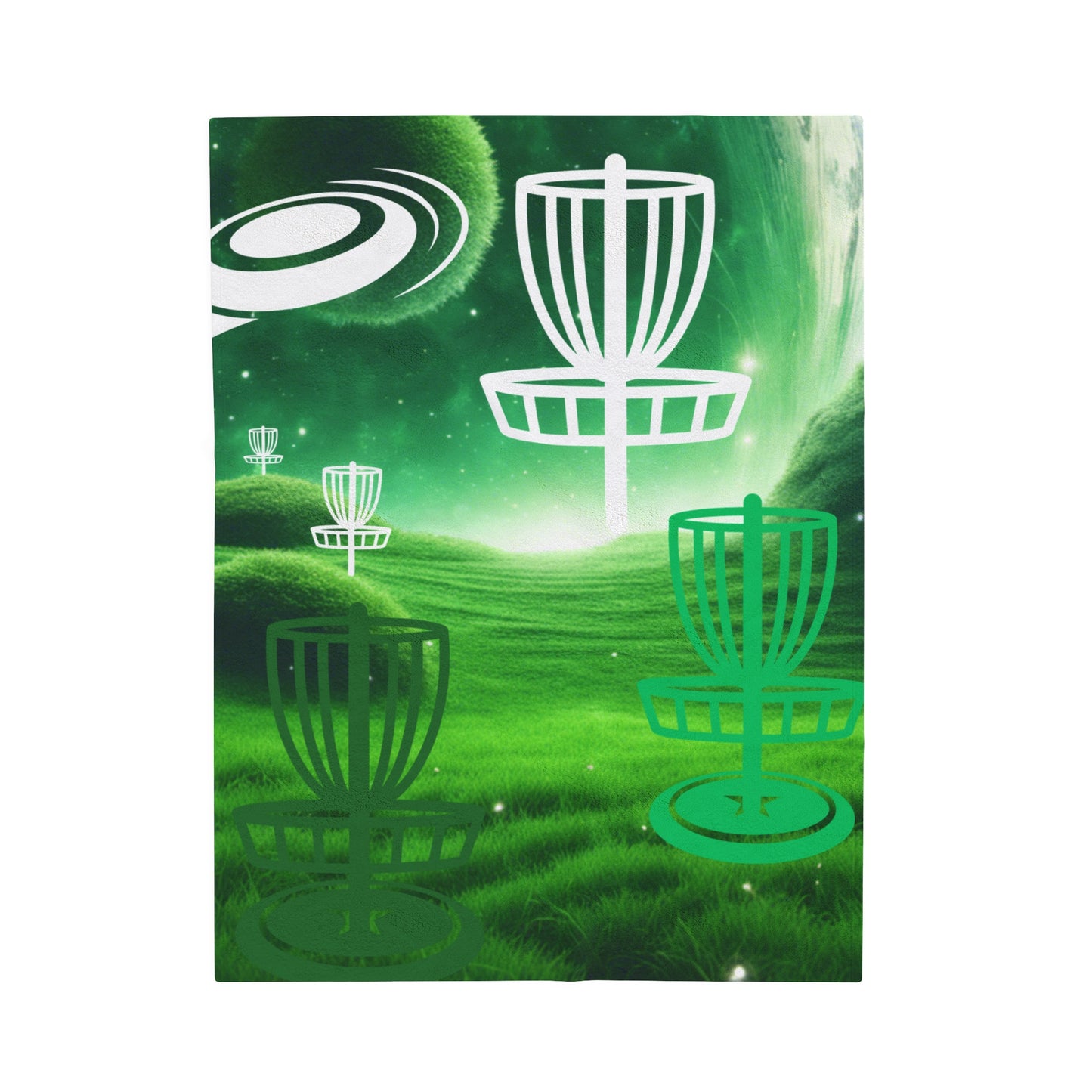 Disc Golf Green Dreams Velveteen Plush Blanket