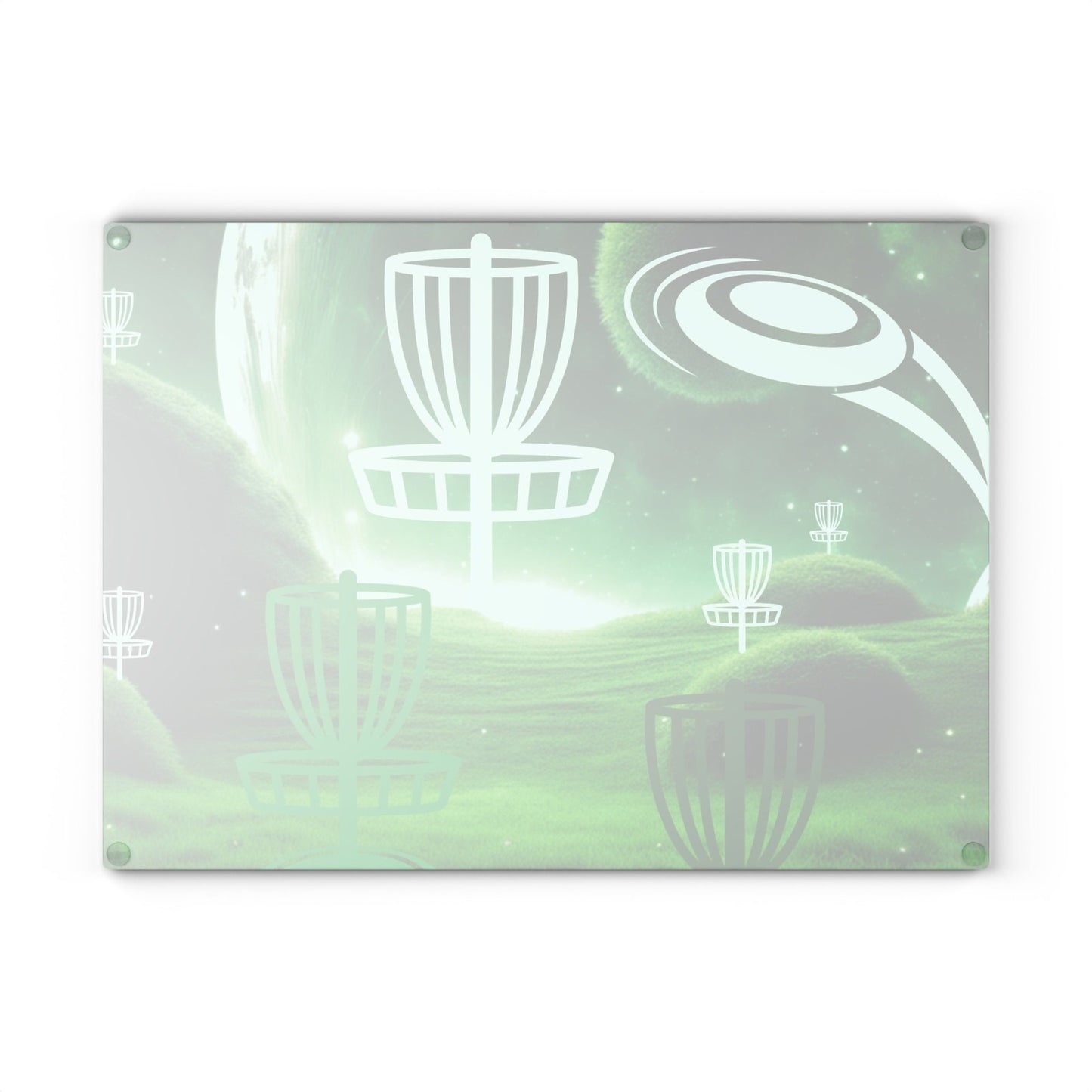 Disc Golf Green Dreams Glass Cutting Board Discgolfer Gift