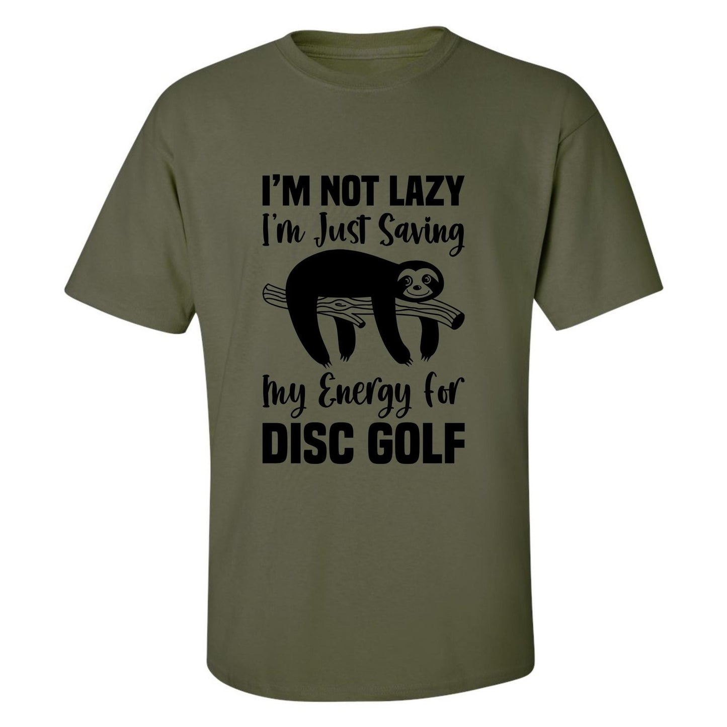 Disc Golf Shirt LAZY SLOTH Funny Discgolfing Graphic T Shirt
