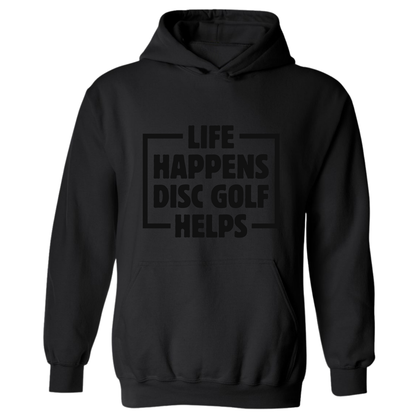 Life Happens Disc Golf Helps Hoodie Hooded Sweatshirt Discgolfer Gift
