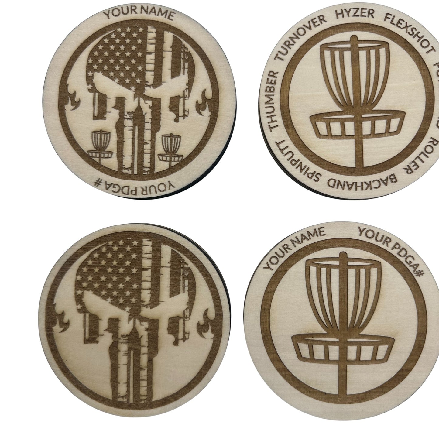 Disc Golf Mini Personalized Wood Laser Engraved Bottle Opener 4"