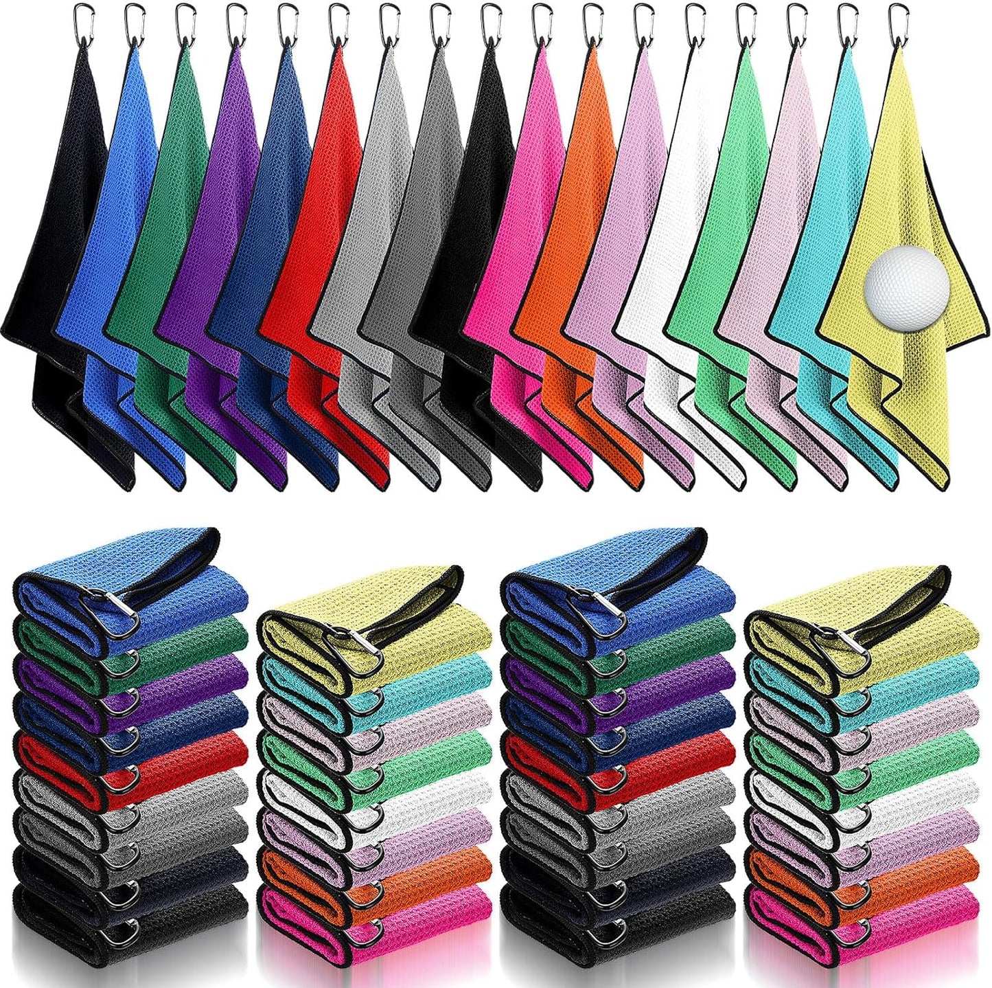 Disc Golf Towel Customized W/ YOUR LOGO Waffle W/Grommet Clip Golfing Towel