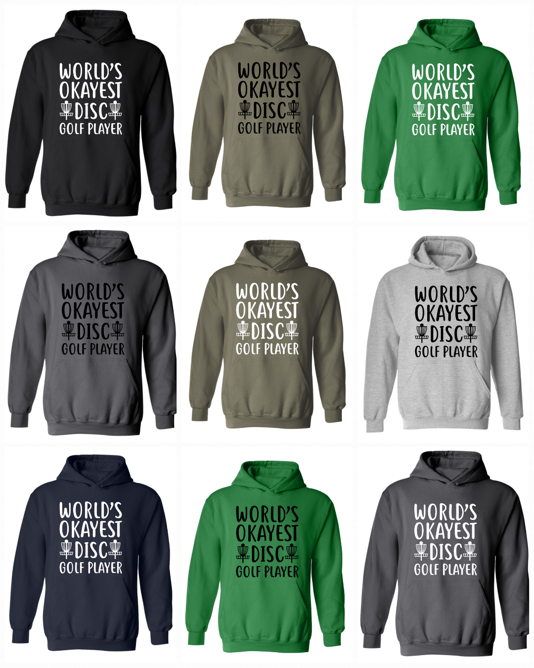 Disc Golf Hoodie Worlds Okayest Discgolfer Funny Discgolfing Sweatshirt