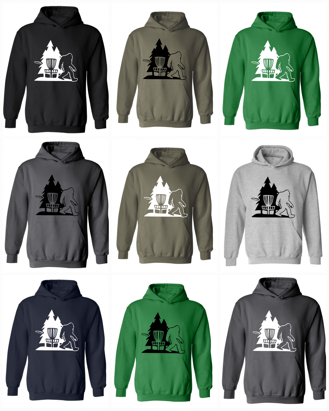 Disc Golf Hoodie SASQUATCH BASKET Discgolfer Discgolfing Sweatshirt