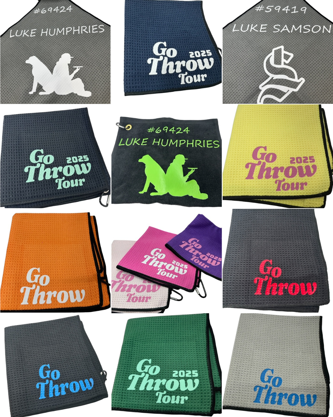 Disc Golf Towel Customized W/ YOUR LOGO Waffle W/Grommet Clip Golfing Towel