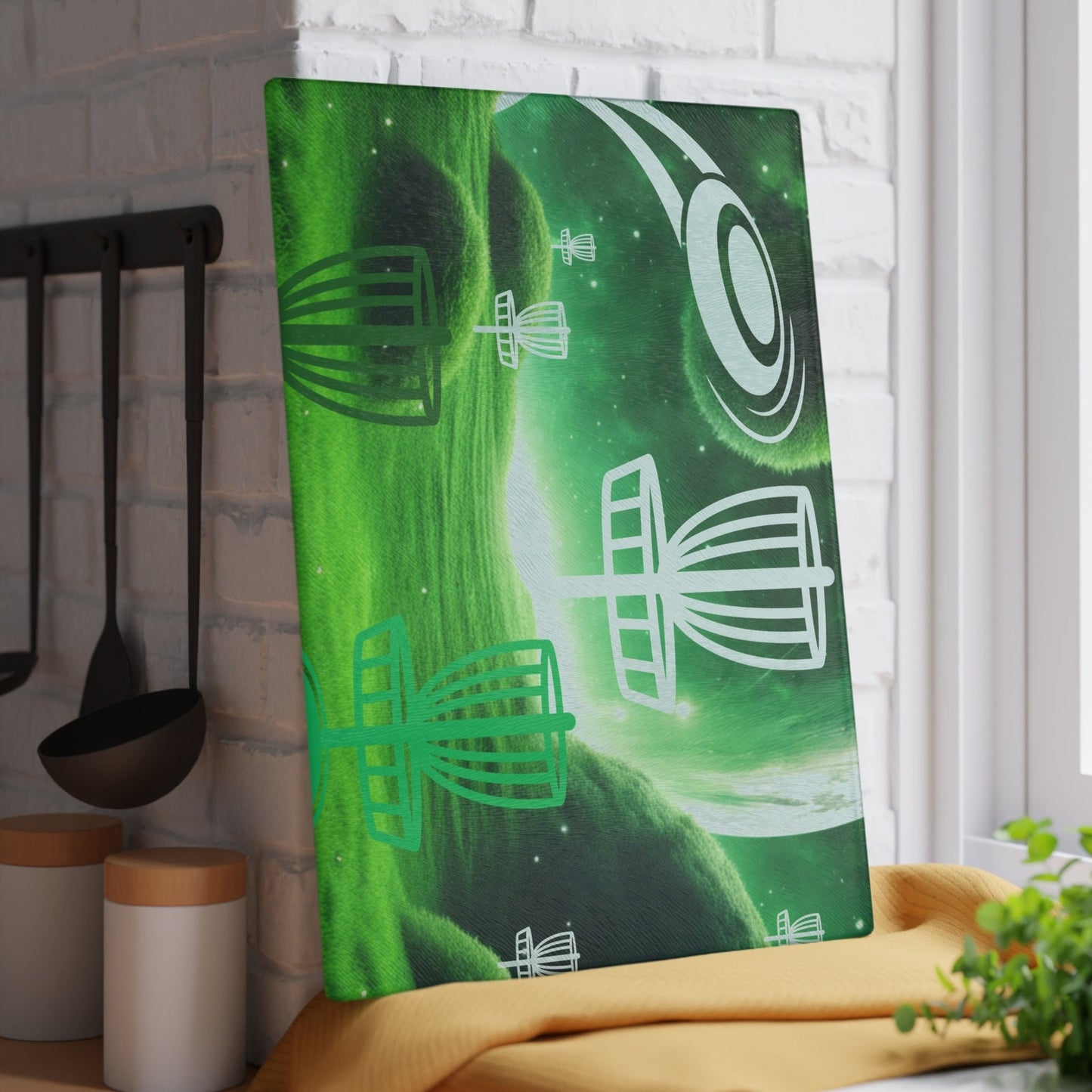 Disc Golf Green Dreams Glass Cutting Board Discgolfer Gift