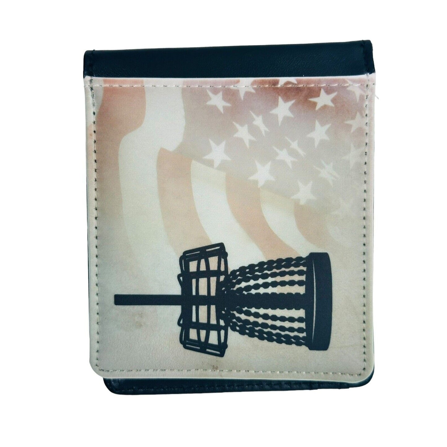 Disc Golf AMERICAN FLAG BASKET Sublimated Design Bi-Fold Wallet Disgolfer Gift