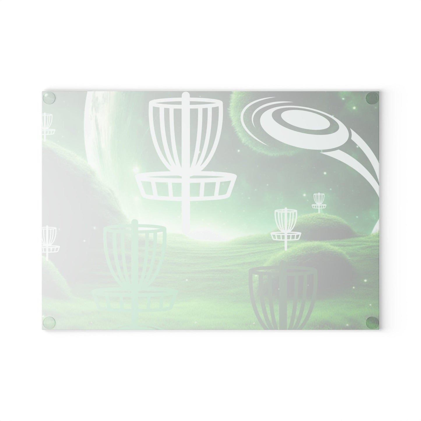 Disc Golf Green Dreams Glass Cutting Board Discgolfer Gift