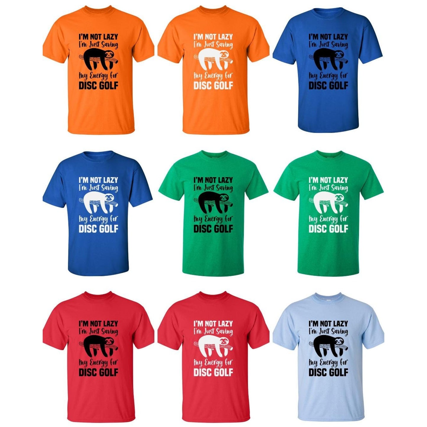 Disc Golf Shirt LAZY SLOTH Funny Discgolfing Graphic T Shirt
