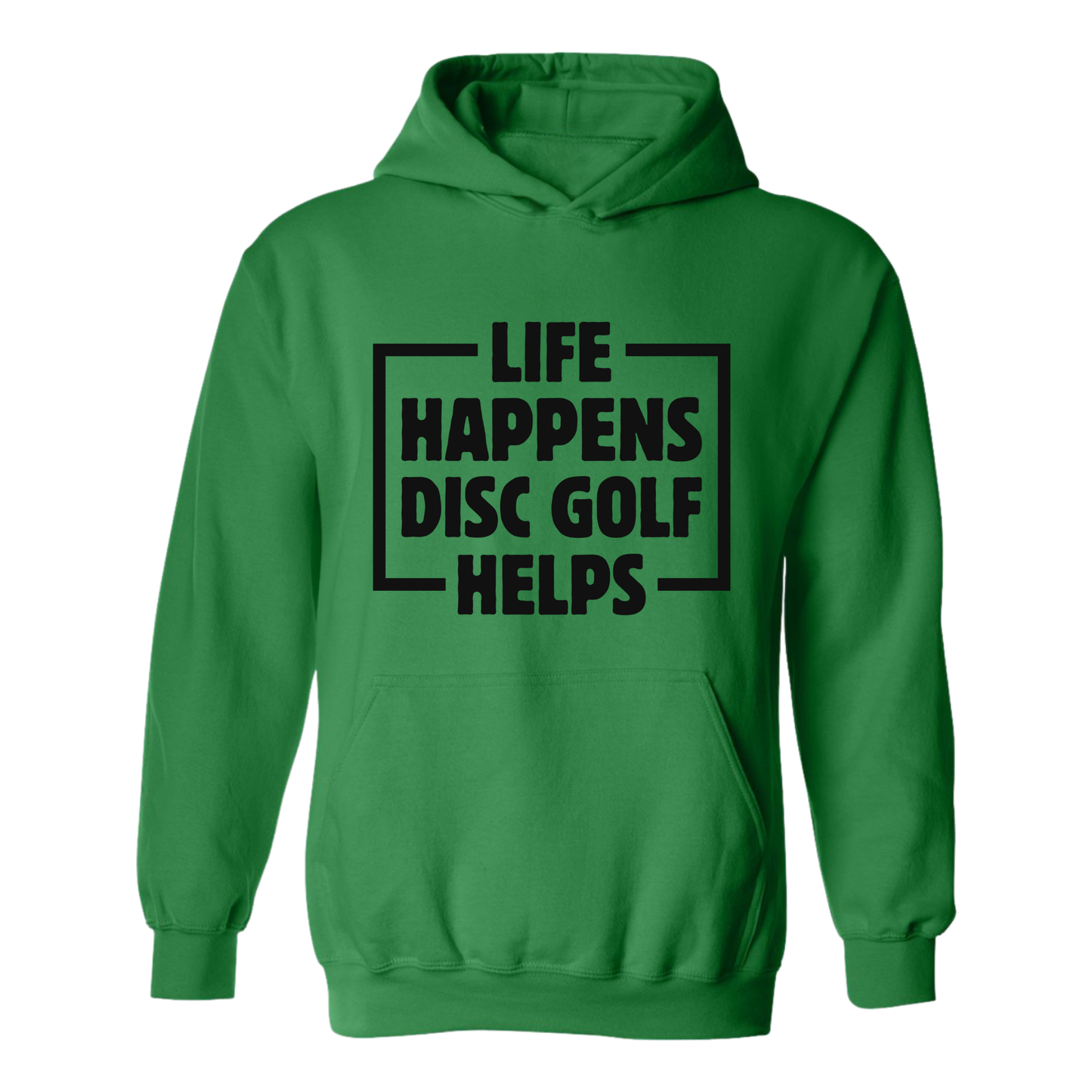 Life Happens Disc Golf Helps Hoodie Hooded Sweatshirt Discgolfer Gift