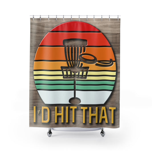 Disc Golf Basket Id Hit That Polyester Shower Curtain Discgolf Discgolfer Bathroom Decor Gift