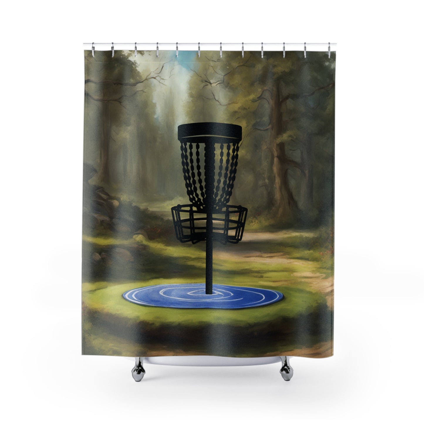 Disc Golf Tranquility Polyester Shower Curtain Discgolf Discgolfer Bathroom Decor Gift