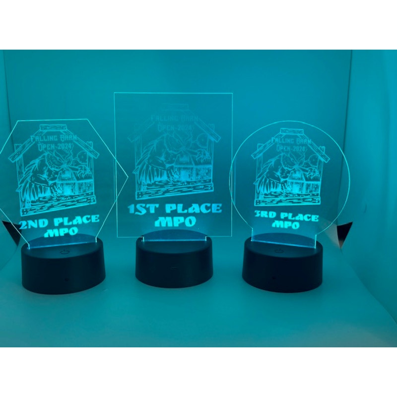 Custom Laser Engraved LED 3D Nightlight Disc Golf Trophy, Gift Trophies, Discgolf Gifts