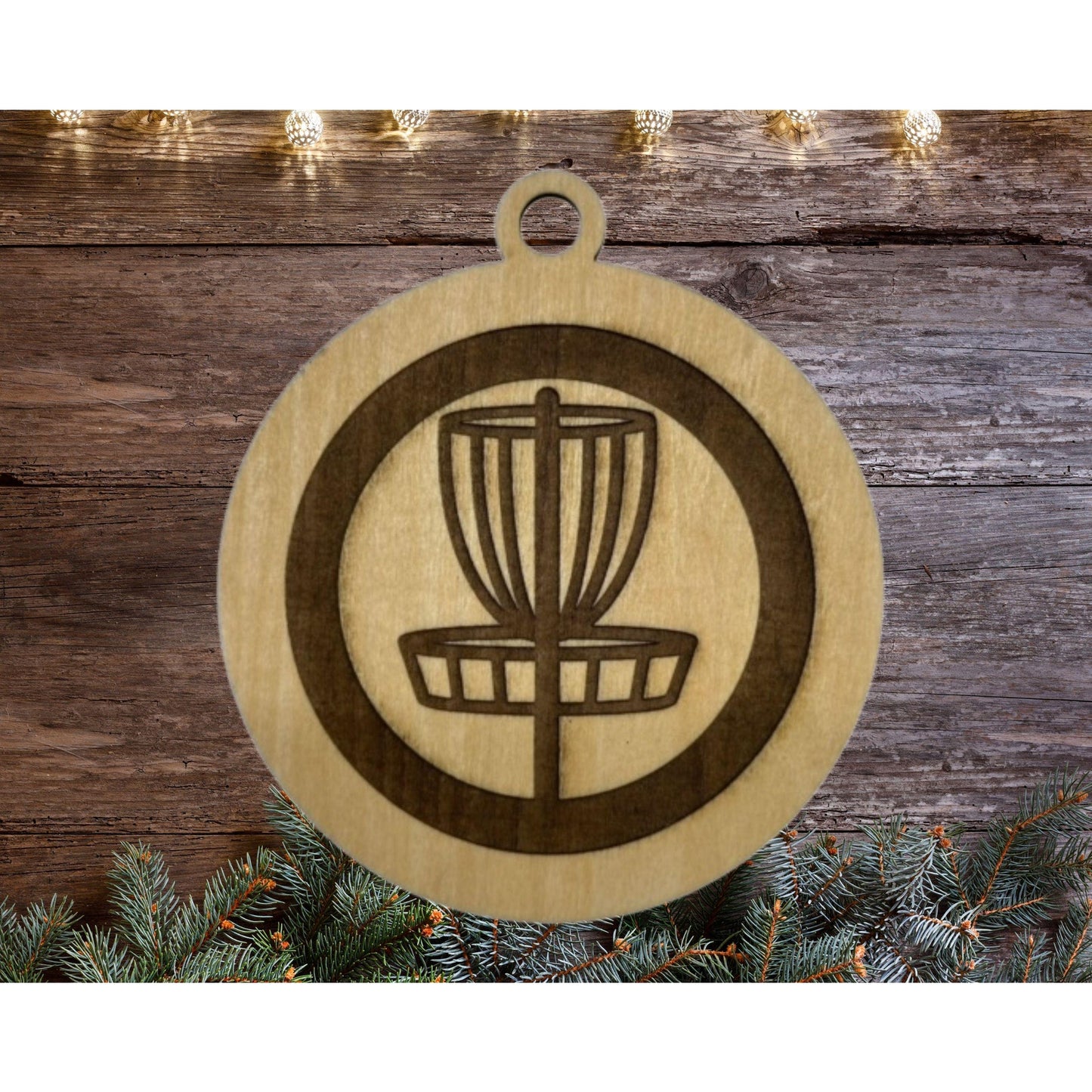 DISC GOLF Discgolf Basket Laser Engraved Christmas Ornament Discgolfer Gift