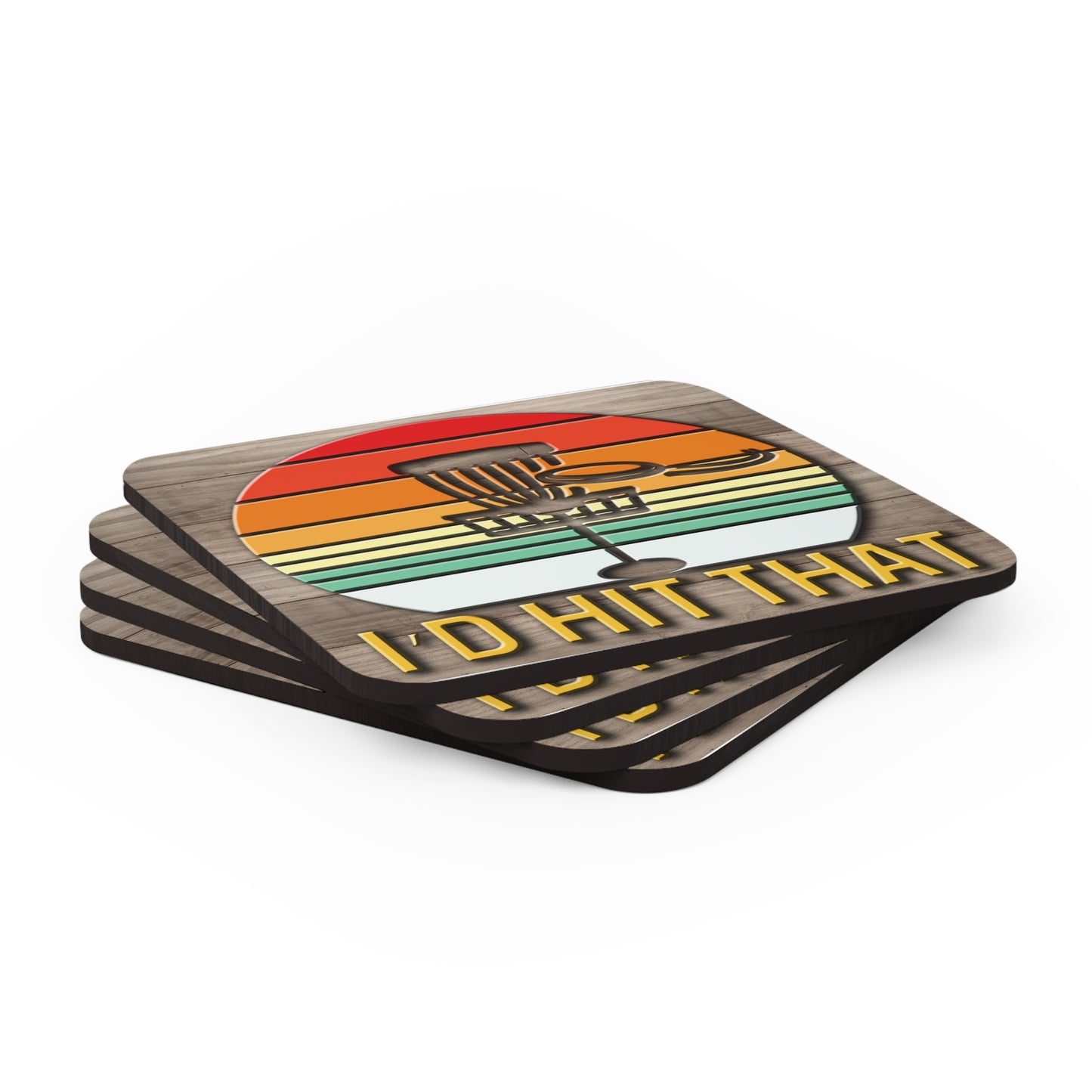 Disc Golf Id Hit That Corkwood Drink Coaster Set