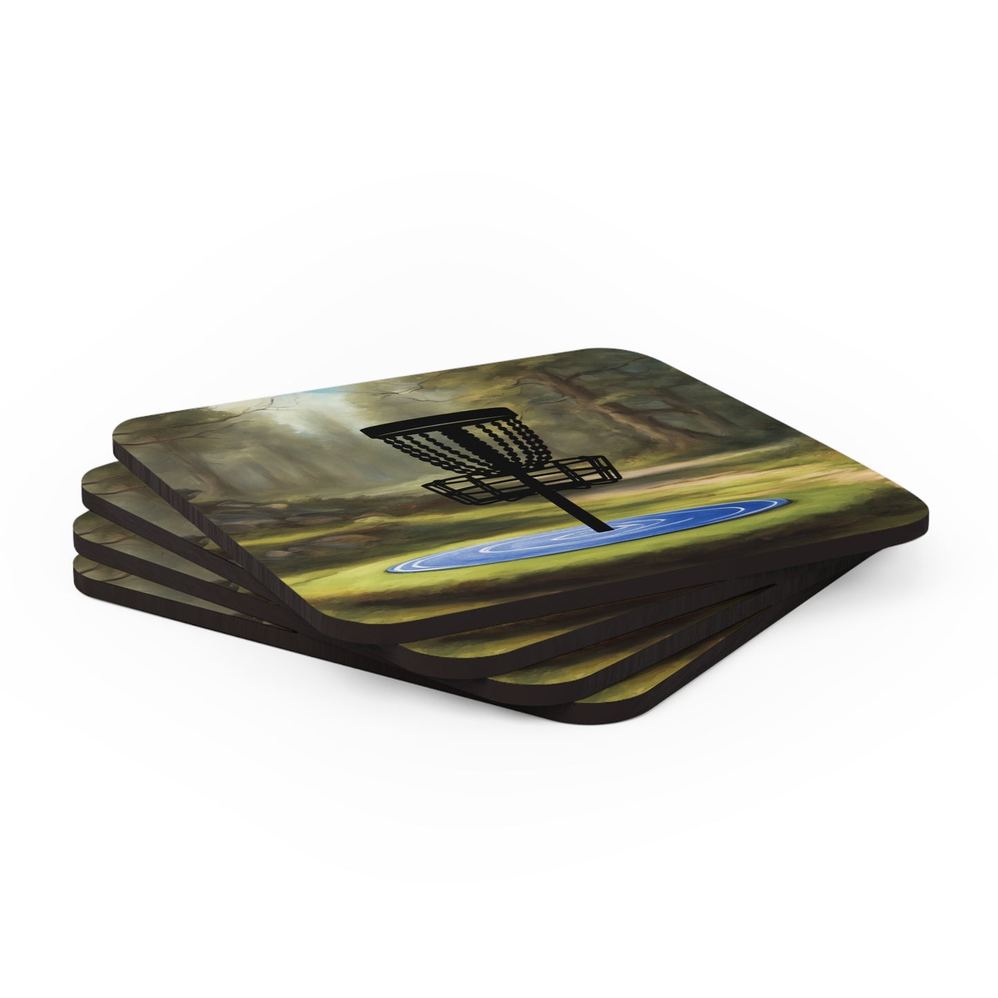 Disc Golf Tranquility Corkwood Drink Coaster Set