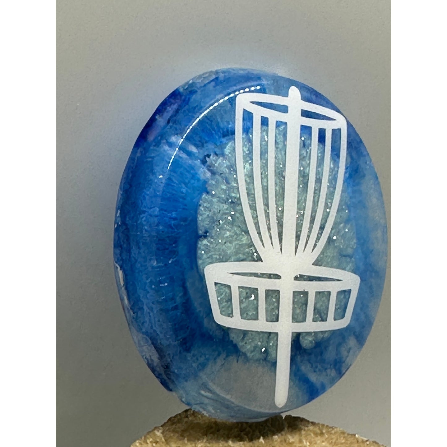Disc Golf Mini Marker Custom White Basket Epoxy Resin One Of A Kind Mini