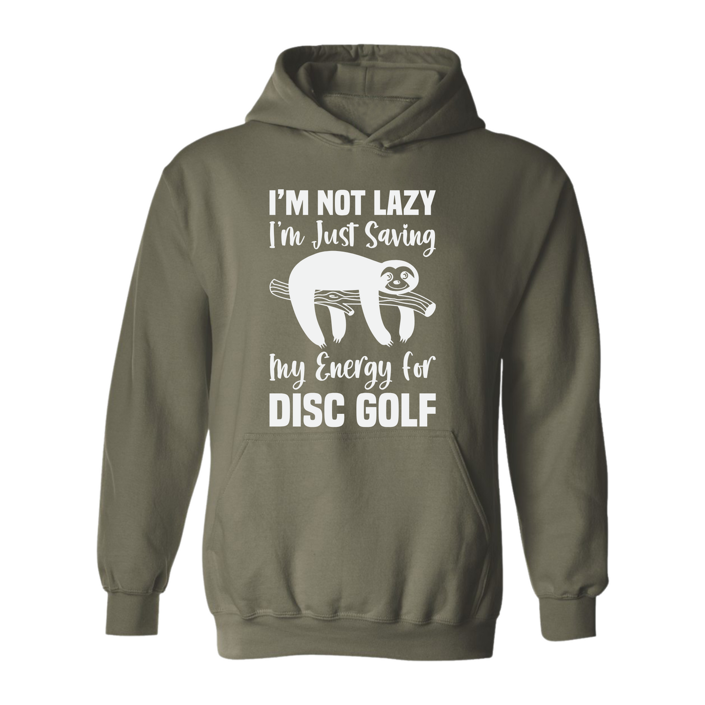 Disc Golf Hoodie LAZY SLOTH Discgolfing Funny Hooded Sweatshirt