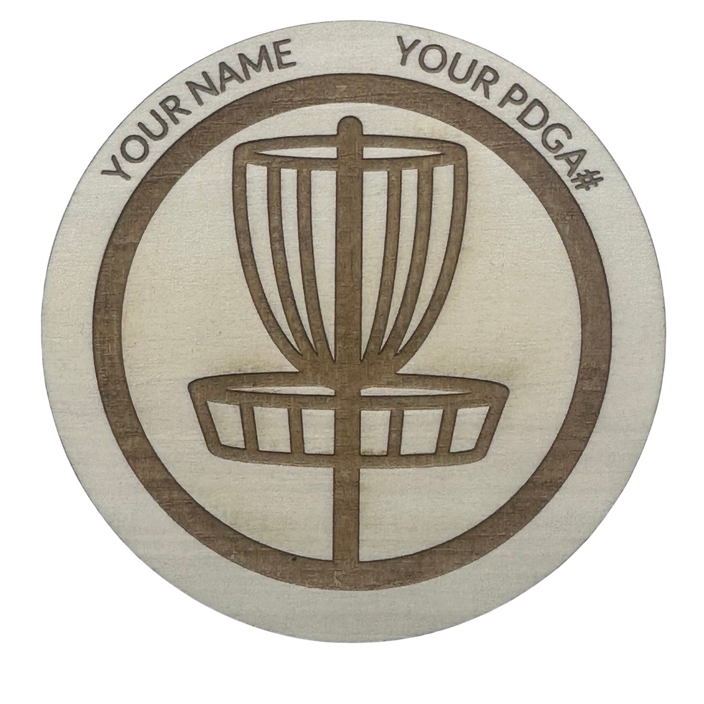 Disc Golf Mini Personalized Wood Laser Engraved Bottle Opener 4"