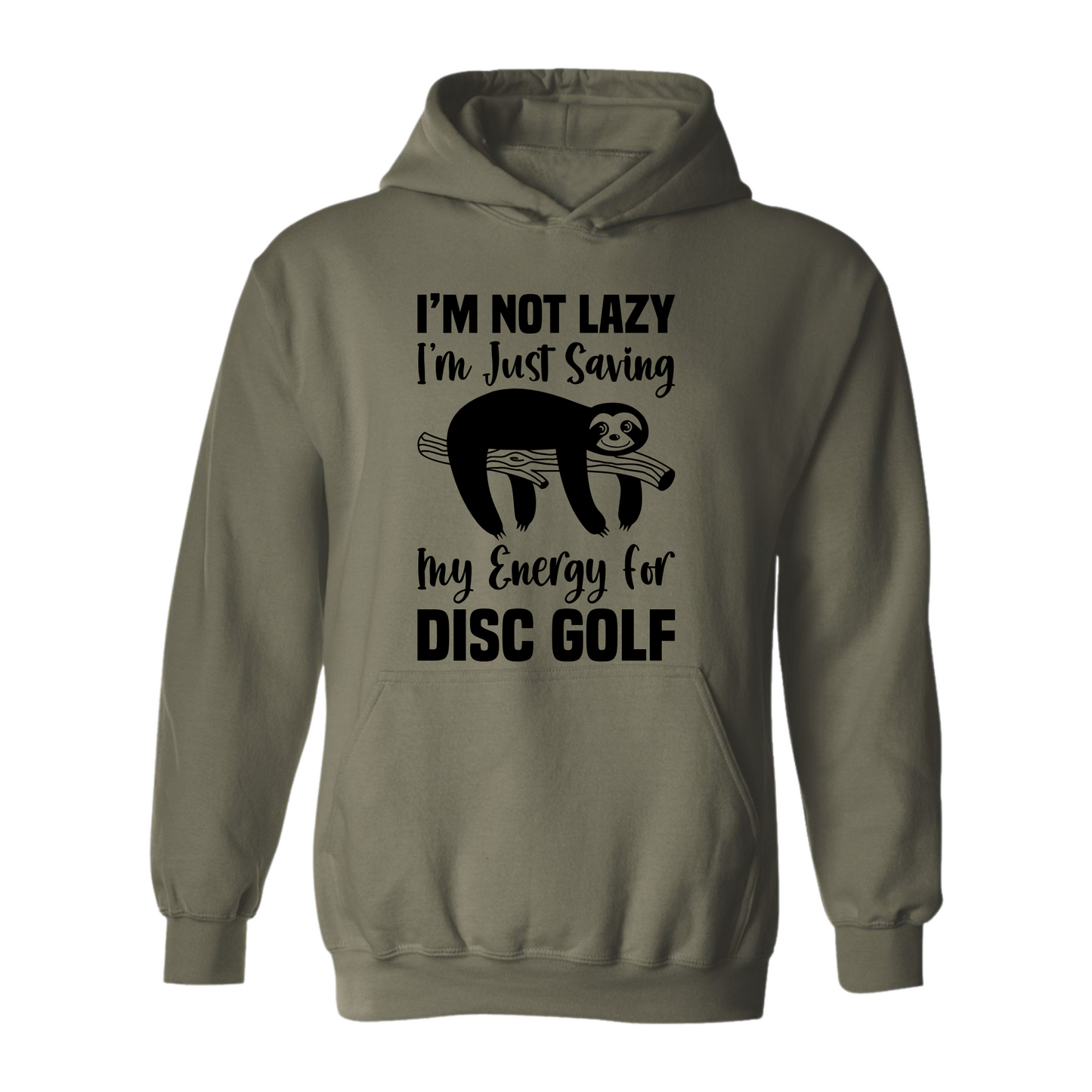 Disc Golf Hoodie LAZY SLOTH Discgolfing Funny Hooded Sweatshirt