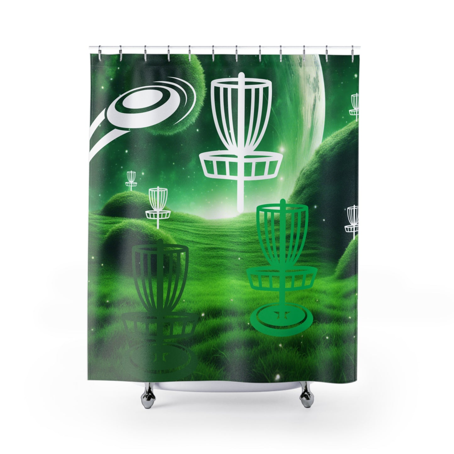 Disc Golf Green Dreams Polyester Shower Curtain Discgolf Discgolfer Bathroom Decor Gift