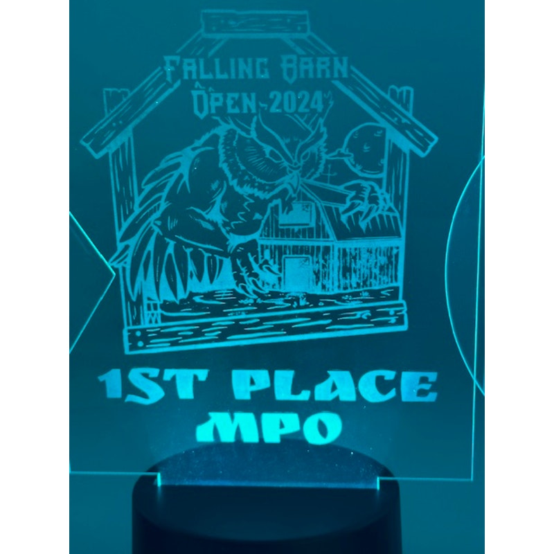 Custom Laser Engraved LED 3D Nightlight Disc Golf Trophy, Gift Trophies, Discgolf Gifts