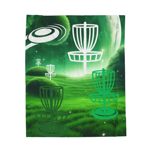 Disc Golf Green Dreams Velveteen Plush Blanket