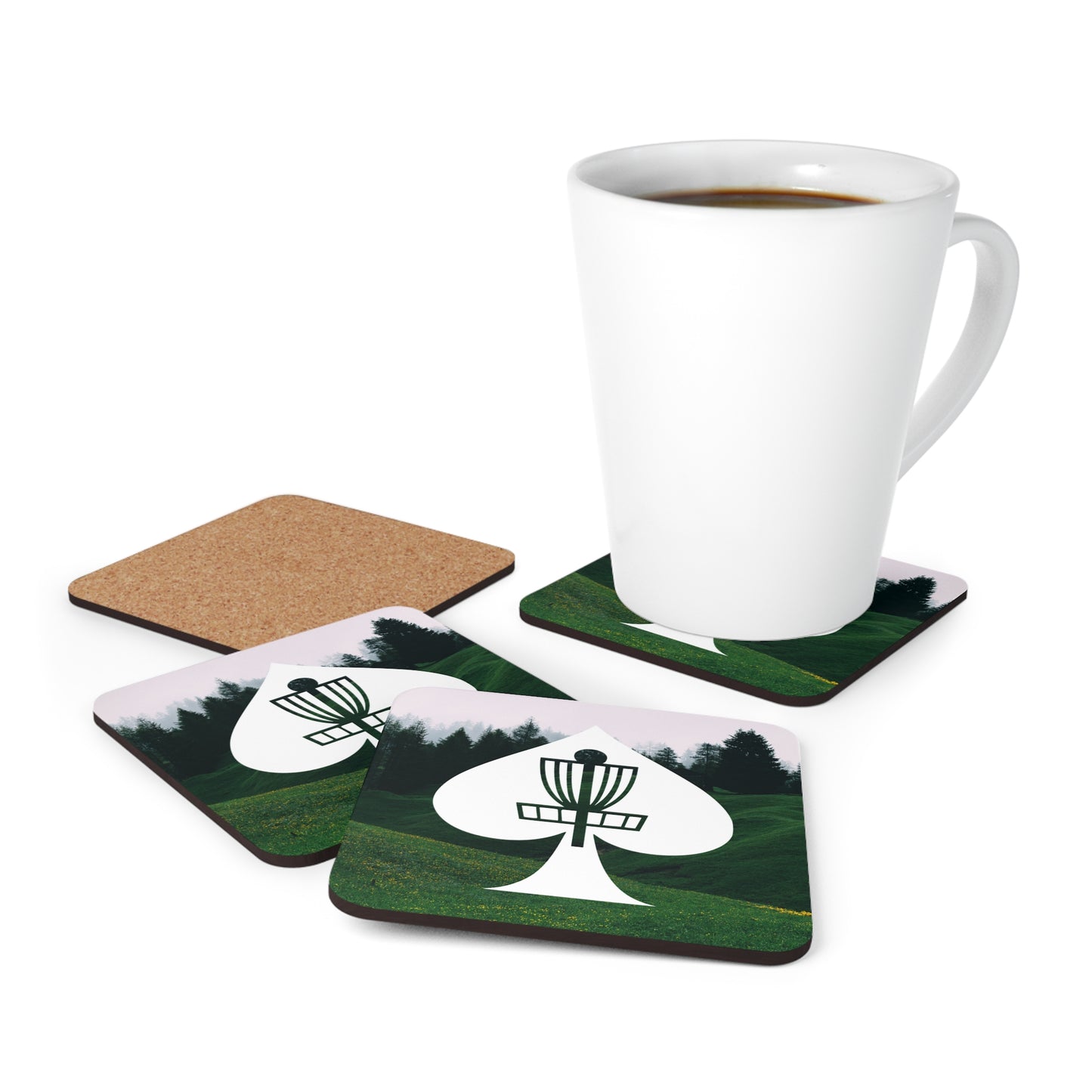 Disc Golf Aces Corkwood Drink Coaster Set