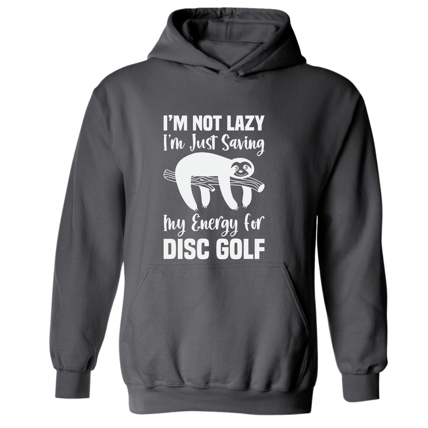 Disc Golf Hoodie LAZY SLOTH Discgolfing Funny Hooded Sweatshirt
