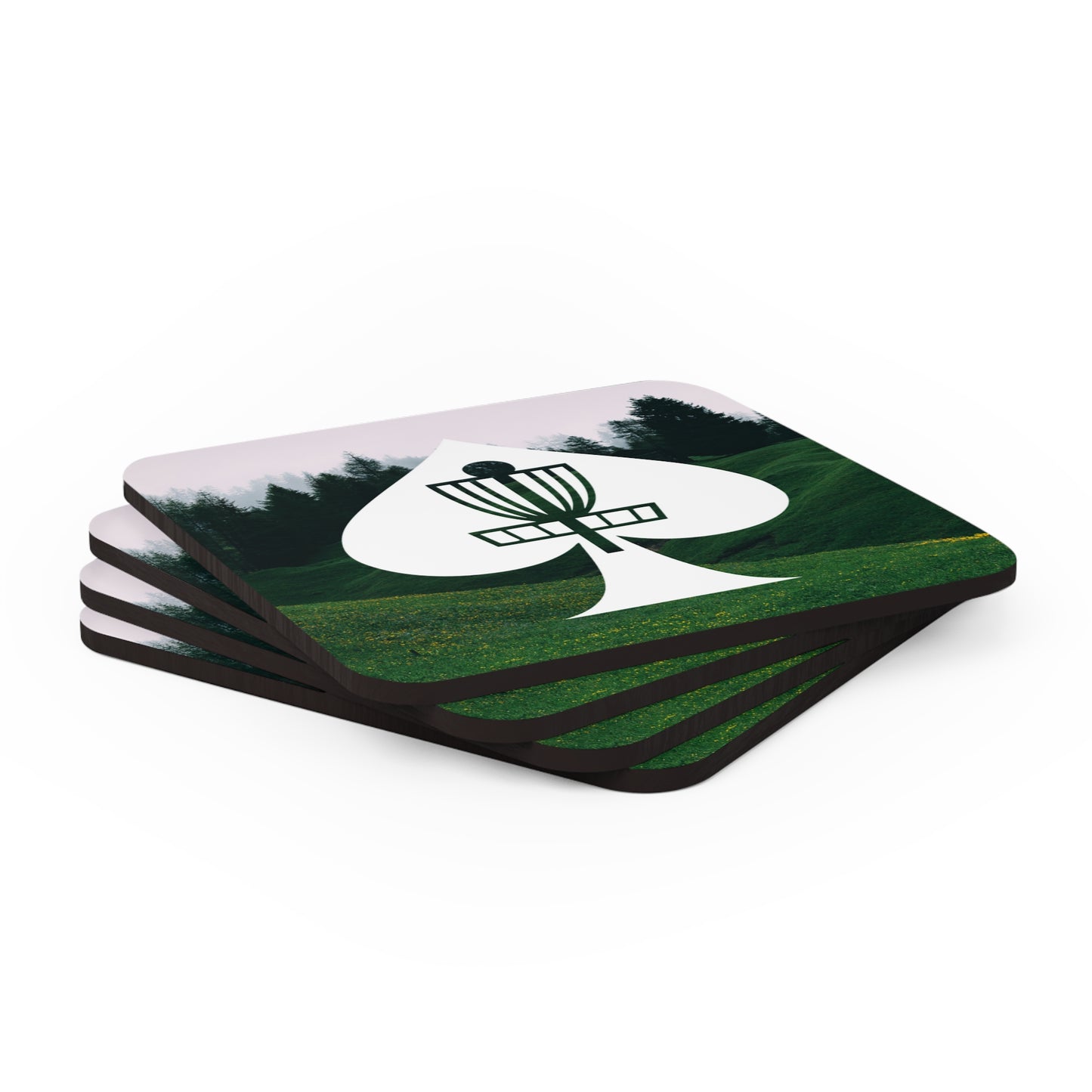 Disc Golf Aces Corkwood Drink Coaster Set