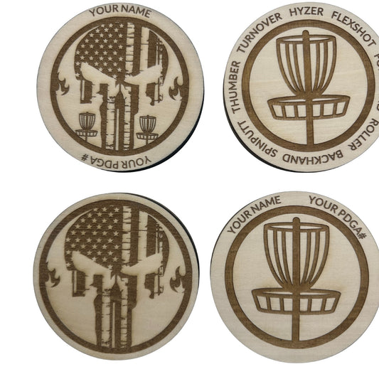 Disc Golf Mini Personalized Wood Laser Engraved Bottle Opener 4"