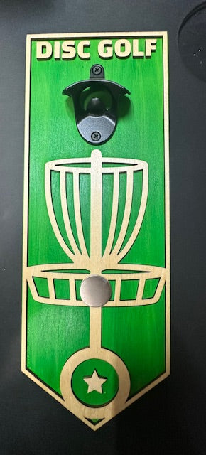 Disc Golf Custom Bottle Opener Wall Mounted Discgolfer Gift